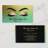 *~* Girly Gold Golden Lashes Extensions Brows Visitekaartje (Voorkant / Achterkant)