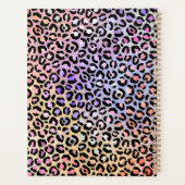 Girly Gold Monogram Iridescent Rainbow Leopard Planner (Achterkant)