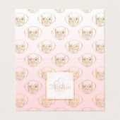 Girly Gold Puppy Dog White roze gradiëntpatroon Visitekaartjes