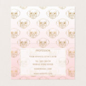 Girly Gold Puppy Dog White roze gradiëntpatroon Visitekaartjes