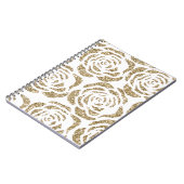 Girly Gold Roos Pattern Custom Spiral Notebook Notitieboek (Linkerzijde)