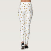 Girly Gold Stippen Confetti White Design Leggings (Achterkant)