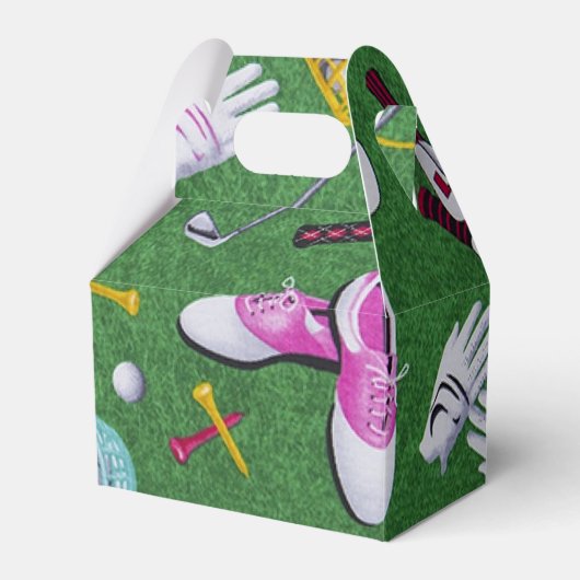 Girly Golf Pattern Favor Box Bedankdoosjes (Voorkant Zijde)