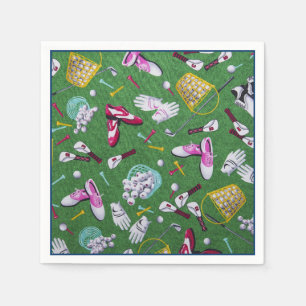Girly Golf Pattern Napkins Servet