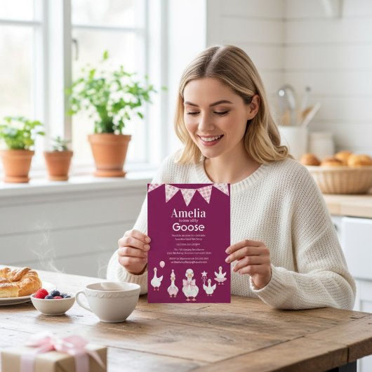 Girly Goose Birthday Party Invitation