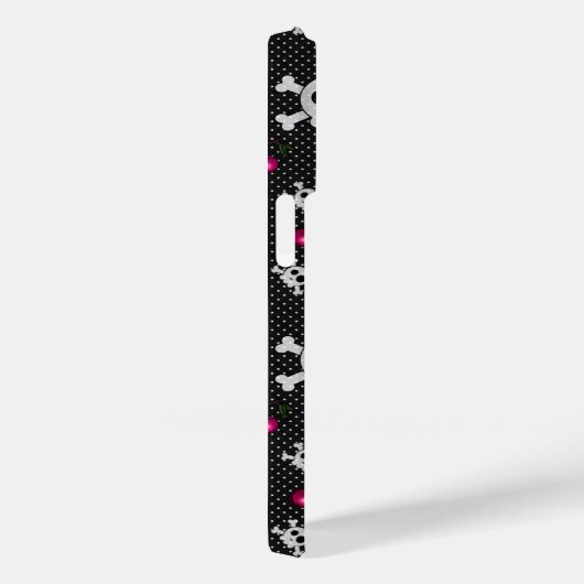 Girly Gothic Skulls met Roze Bogen Case-Mate iPhone Case (Achterkant / Rechts)