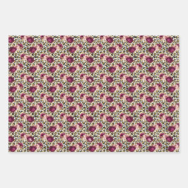 Girly Goud Roze Bloemen Luipaard Print Inpakpapier Vel