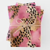 Girly Goud Roze Leopard Inpakpapier Vel (In situ)