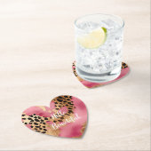 Girly Goud Roze Leopard Kartonnen Onderzetters (Insitu)