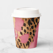 Girly Goud Roze Leopard Papieren Bekers (Links)