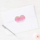 Girly Goud Wit Glitter Roze Ombre Hart Sticker (Envelop)