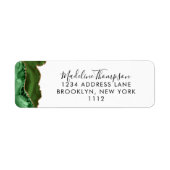Girly Green Agate Geode Script Typografie Adres Etiket (Voorkant)