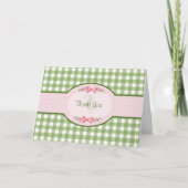 Girly Green Gingham Bedankt voor Monogram (Voorkant)
