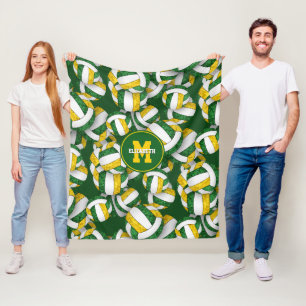 girly groen goud volleybal team kleuren fleece deken