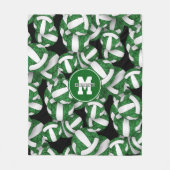 girly groen wit volleybal team kleuren fleece deken (Voorkant)