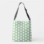 Girly Groene Witte Polka Dots Crossbody Tas (Achterkant)