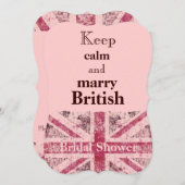 Girly grunge Union Jack british bride Kaart (Voorkant / Achterkant)