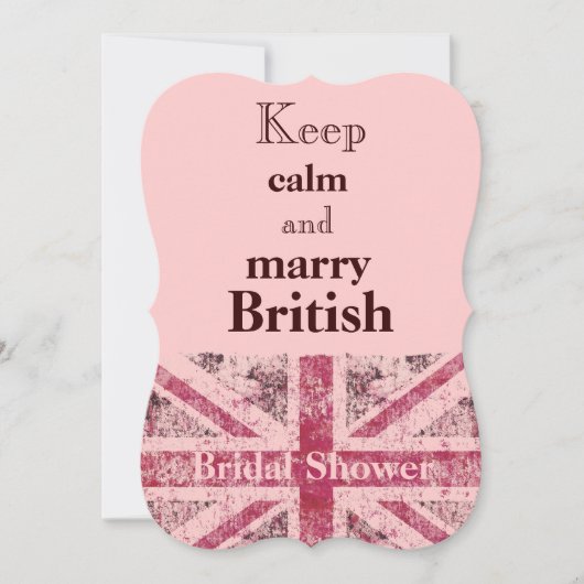 Girly grunge Union Jack british bride Kaart (Voorkant)