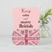 Girly grunge Union Jack british bride Kaart (Staand voorkant)