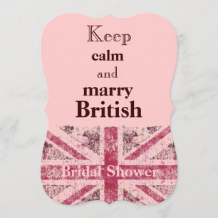 Girly grunge Union Jack british bride Kaart