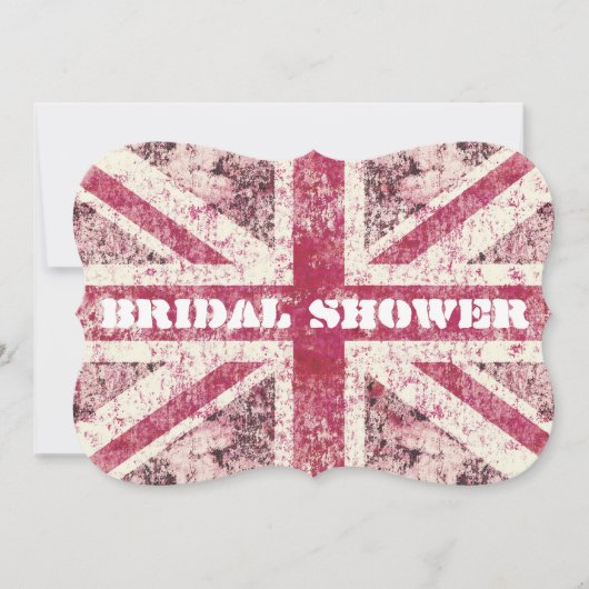 Girly grunge Union Jack british bride Kaart (Voorkant)