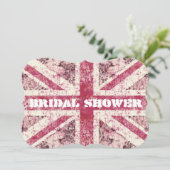 Girly grunge Union Jack british bride Kaart (Staand voorkant)