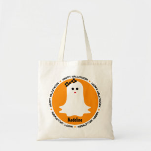 Girly Halloween Ghost Trick or treat Bag Tote Bag