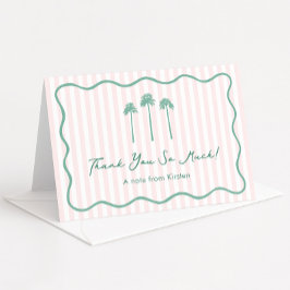 Girly Hand-drawn Palm Springs Bachelorette Party Bedankkaart
