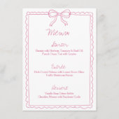 Girly Hand getrokken boog Elegante liefde Fancy Vi Menu (Voorkant)