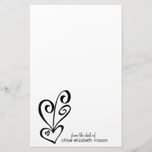 Girly Heart Doodles Stationery Briefpapier