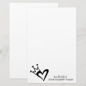 Girly Heart Doodles Stationery Briefpapier (Voorkant / Achterkant)