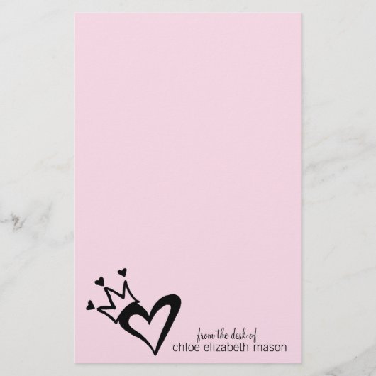 Girly Heart Doodles Stationery Briefpapier (Voorkant)