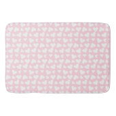 Girly Heart Pattern Pink White Badmat (Voorkant)