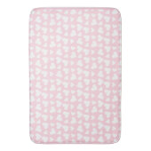 Girly Heart Pattern Pink White Badmat (Voorkant Verticaal)