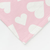 Girly Heart Pattern Pink White Fleece Deken (Hoek)