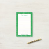Girly Hearts Faux Gold Foil Emerald Pattern Post-it® Notes (Op bureau)