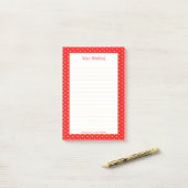 Girly Hearts Faux Gold Foil Red Pattern Post-it® Notes (Op bureau)
