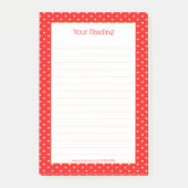 Girly Hearts Faux Gold Foil Red Pattern Post-it® Notes (Voorkant)