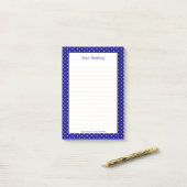 Girly Hearts Faux Gold Foil Royal Blue Pattern Post-it® Notes (Op bureau)