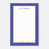Girly Hearts Faux Gold Foil Royal Blue Pattern Post-it® Notes (Voorkant)