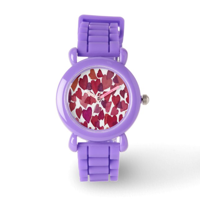 Girly Hearts Galore Horloge (Voorkant)
