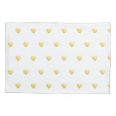 Girly Hearts Gold Faux Folie Red Pattern Kussensloop (Achterkant)