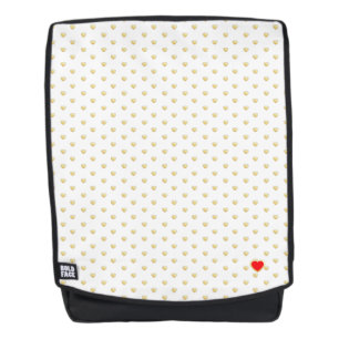 Girly Hearts Gold Faux Folie White Pattern Rugtassen