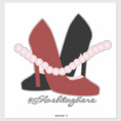 Girly Heels Pearls Name Script Car Sticker (Vel)