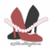 Girly Heels Pearls Name Script Car Sticker (Voorkant)