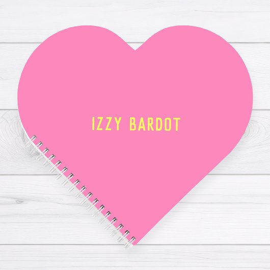 Girly Heet Roze en Geel Naam Hart Notitieboek