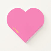 Girly Heet Roze en Geel Naam Hart Notitieboek (Achterkant)