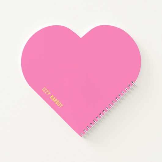 Girly Heet Roze en Geel Naam Hart Notitieboek (Achterkant)