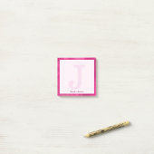 Girly Heet Roze Glam Sparkle Kleine Monogram Naam Post-it® Notes (Op bureau)