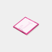 Girly Heet Roze Glam Sparkle Kleine Monogram Naam Post-it® Notes (Schuin)